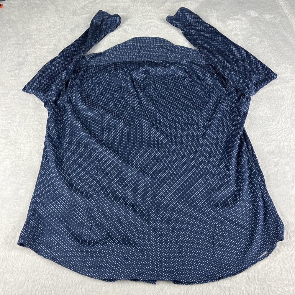 JACK MAVERICK Men's L Blue with White/Blue Patten Button Down Long Sleeve Casual - Picture 7 of 8